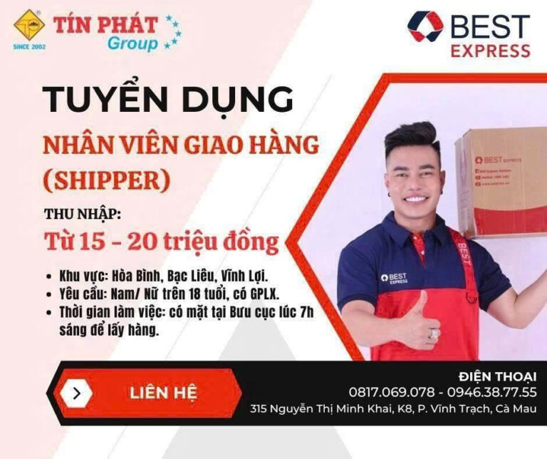 BEST EXPRESS TUYỂN SHIPPER – GIAO HÀNG NHANH