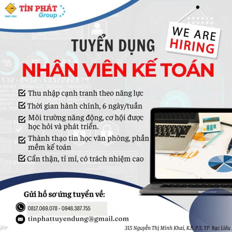 TUYỂN DỤNG NHÂN VIÊN KẾ TOÁN