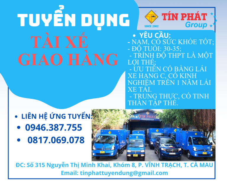TUYỂN DỤNG TÀI XẾ GIAO HÀNG
